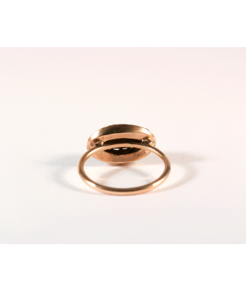 Bague Oeil de tigre or rose et perles - Recréation français