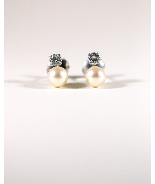 Puces d'Oreilles Perles Diamants (og) prix