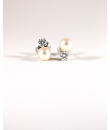 Puces d'Oreilles Perles Diamants (og) prix