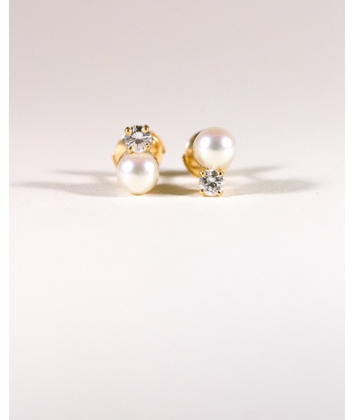 Puces d'Oreilles Perles Diamants (oj) Pour