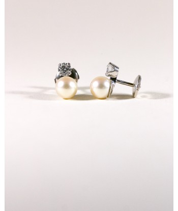 Puces d'Oreilles Perles Diamants (og) prix