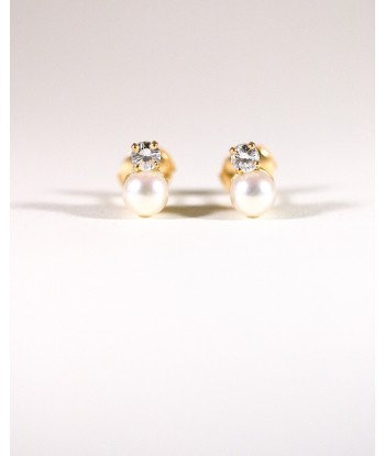 Puces d'Oreilles Perles Diamants (oj) Pour