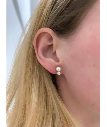 Puces d'Oreilles Perles Diamants (oj) Pour