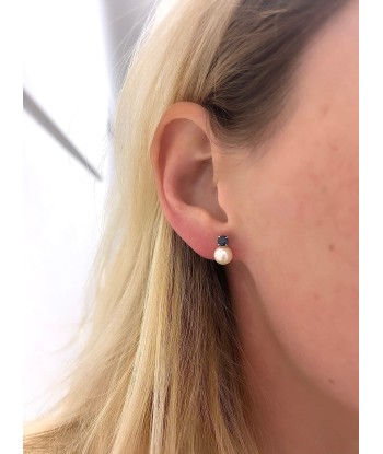 Puces d'Oreilles Saphir et Perles vente chaude votre 