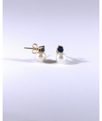 Puces d'Oreilles Saphir et Perles vente chaude votre 