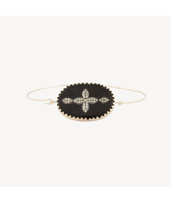 Bracelet Garance n°2 Bakélite Noire Diamant paiement sécurisé