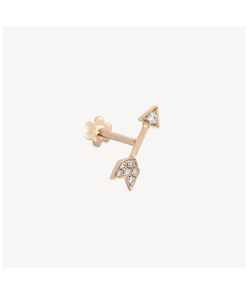 Boucle d’oreille Stud Diamond Arrow Threaded Or Rose s'inspire de l'anatomie humaine