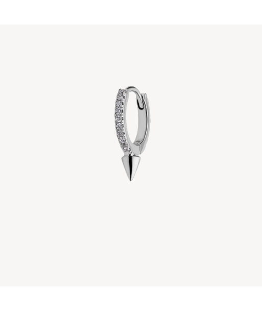 Boucle d’oreille Single Short Spike Diamond Eternity Hoop Or Blanc Dans la société mordern