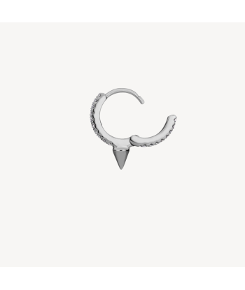 Boucle d’oreille Single Short Spike Diamond Eternity Hoop Or Blanc Dans la société mordern