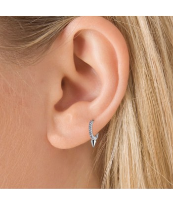 Boucle d’oreille Single Short Spike Diamond Eternity Hoop Or Blanc Dans la société mordern