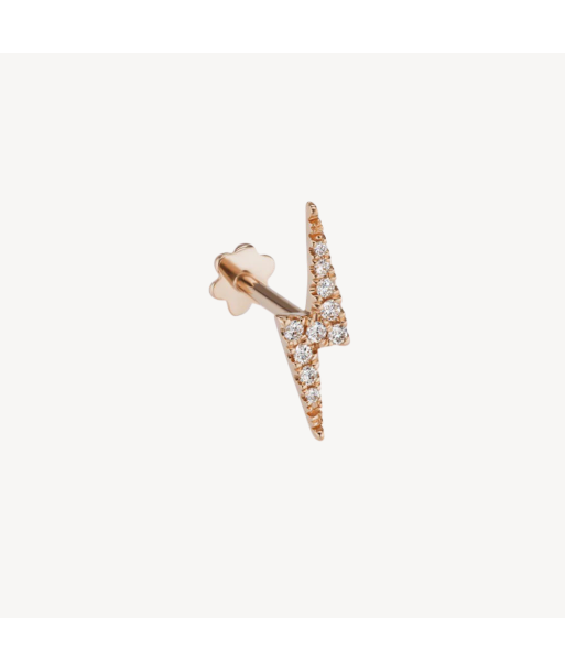 Boucle d'oreille Stud Diamond Lightning Bolt Threaded Or Rose livraison gratuite