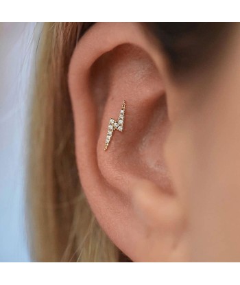 Boucle d'oreille Stud Diamond Lightning Bolt Threaded Or Rose livraison gratuite