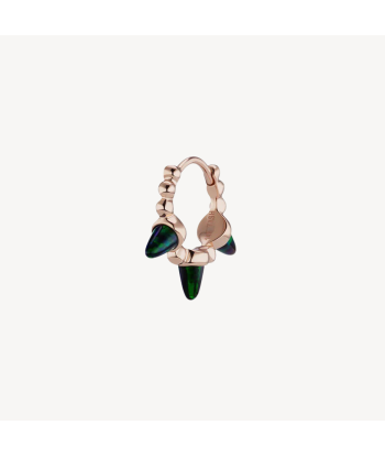 Boucle d’oreille Triple Short Black Opal Spike Granulated Hoop Or Rose Le MVP de beaucoup