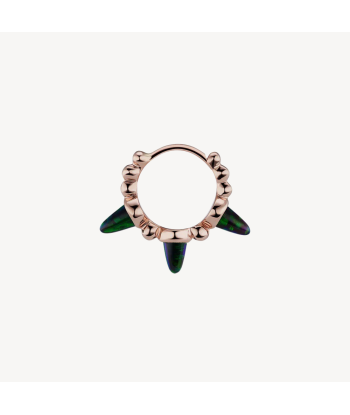 Boucle d’oreille Triple Short Black Opal Spike Granulated Hoop Or Rose Le MVP de beaucoup