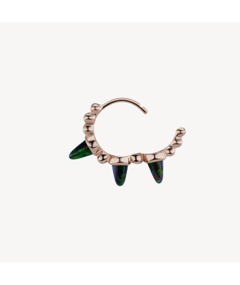 Boucle d’oreille Triple Short Black Opal Spike Granulated Hoop Or Rose Le MVP de beaucoup