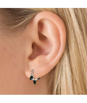 Boucle d’oreille Triple Short Black Opal Spike Granulated Hoop Or Rose Le MVP de beaucoup