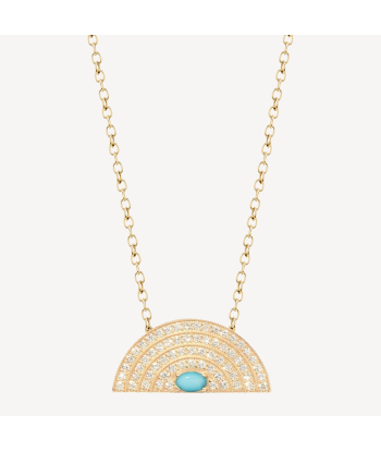 Collier Arc en Ciel Turquoise en linge