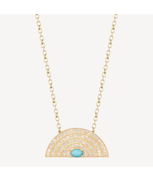 Collier Arc en Ciel Turquoise en linge