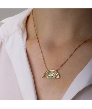 Collier Arc en Ciel Turquoise en linge