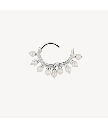 Boucle d'oreille 6.5mm Pearl Coronet Hoop Or Blanc shop