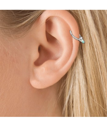 Boucle d'oreille Opal Single Short Spike Hoop Or Blanc plus qu'un jeu 