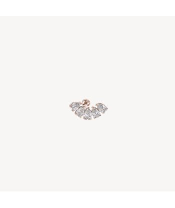 Boucle d'oreille Or Rose Diamants Poire Voir les baskets