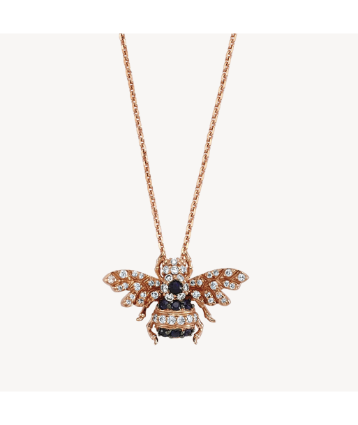 Collier Abeille Blanc Et Noir Diamant de l' environnement