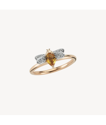 Bague Abeille Citrine rembourrage situé sous