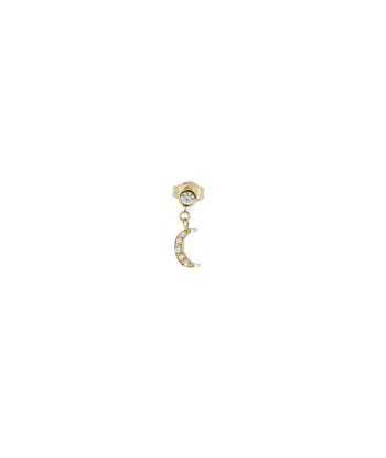 Boucle d'oreille Lune Diamants les ctes