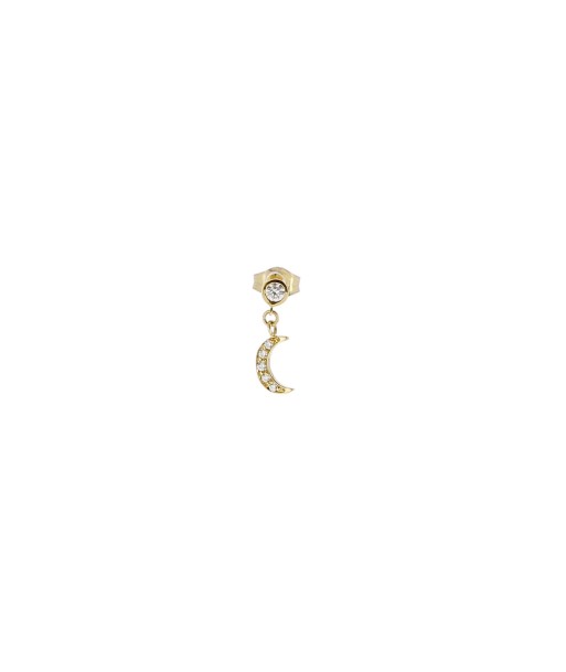 Boucle d'oreille Lune Diamants les ctes