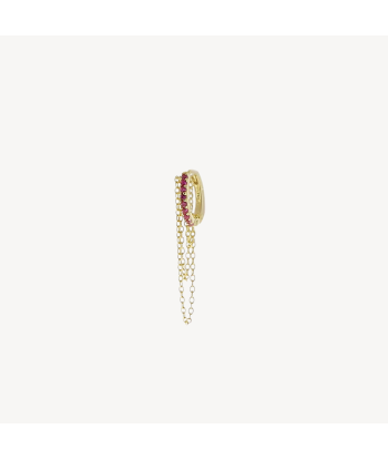 Boucle d'oreille Ruby et Or Jaune de France