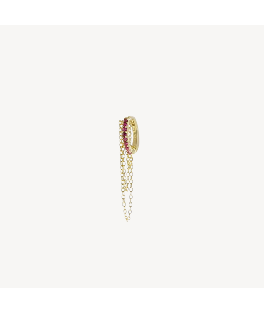 Boucle d'oreille Ruby et Or Jaune de France