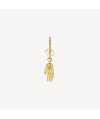 Boucle d'oreille Little Dharma Hand and Diamonds Charm Single Hoop Dans la société mordern