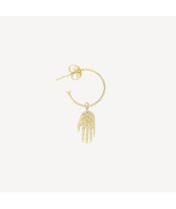 Boucle d'oreille Little Dharma Hand and Diamonds Charm Single Hoop Dans la société mordern