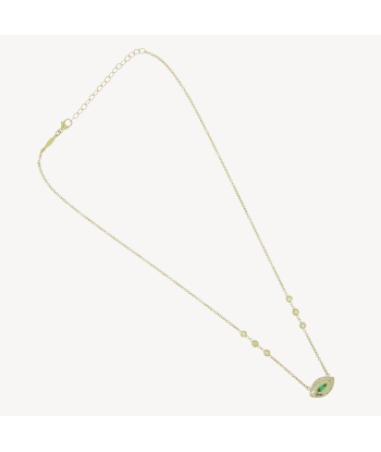 Collier oeil diamants et émeraude vente chaude votre 