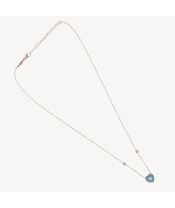 Collier petit coeur turquoise avec diamant de votre