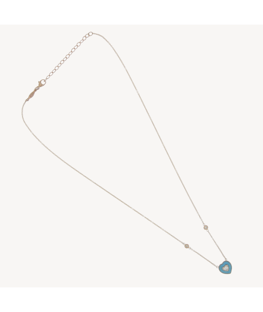 Collier petit coeur turquoise avec diamant de votre