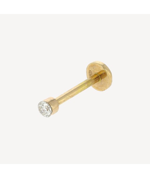 Piercing Puce Diamant 2mm Serti Invisible Or Rose en linge