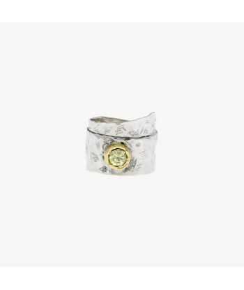 Bague Platine et Diamant Jaune de France