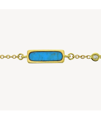 Collier turquoise rectangle avec charm clip Jusqu'à 80% De Réduction