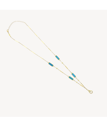 Collier turquoise rectangle avec charm clip Jusqu'à 80% De Réduction