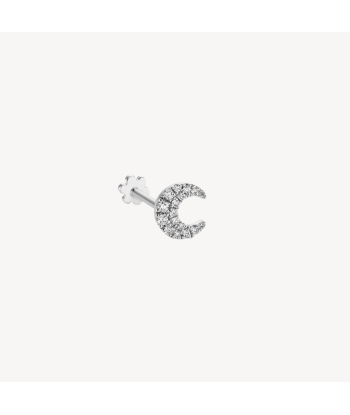 Boucle d'oreille Stud Diamond Moon Threaded Or Blanc l'achat 