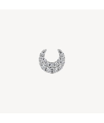 Boucle d'oreille Stud Diamond Moon Threaded Or Blanc l'achat 