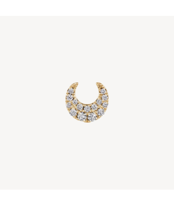 Boucle d'oreille Stud Diamond Moon Threaded Or Jaune destockage