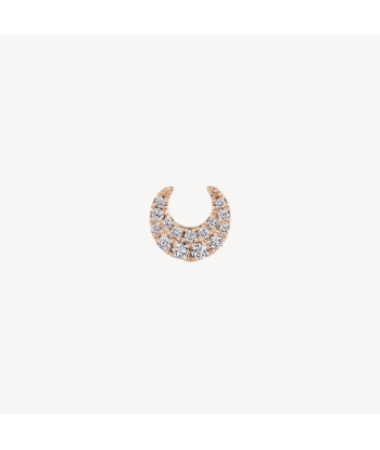 Boucle d'oreille Stud Diamond Moon Threaded Or Rose français