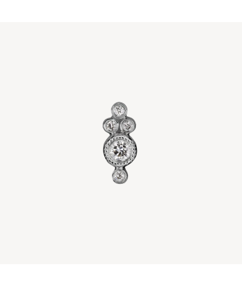 Boucle d'oreille Stud Five Diamond Trinity Threaded Or Blanc l'achat 