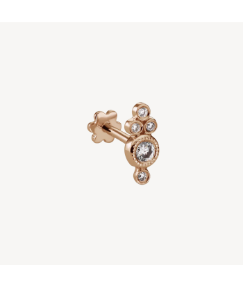 Boucle d'oreille Stud Five Diamond Trinity Threaded Or Rose Les êtres humains sont 