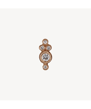 Boucle d'oreille Stud Five Diamond Trinity Threaded Or Rose Les êtres humains sont 