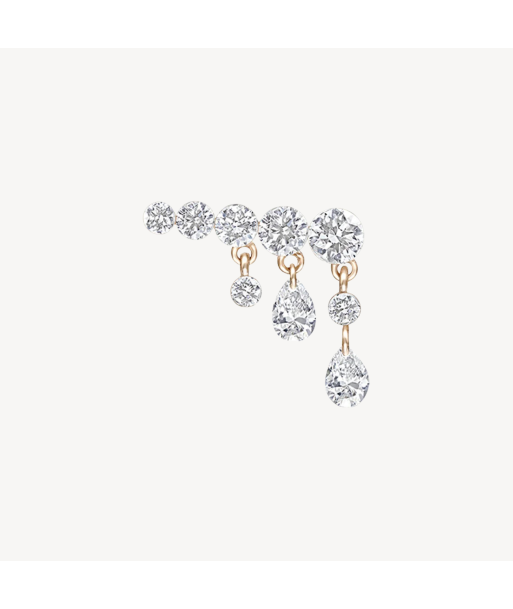 Boucle d'oreille Stud Invisible Set Diamond Crescendo Bar Or Rose la livraison gratuite