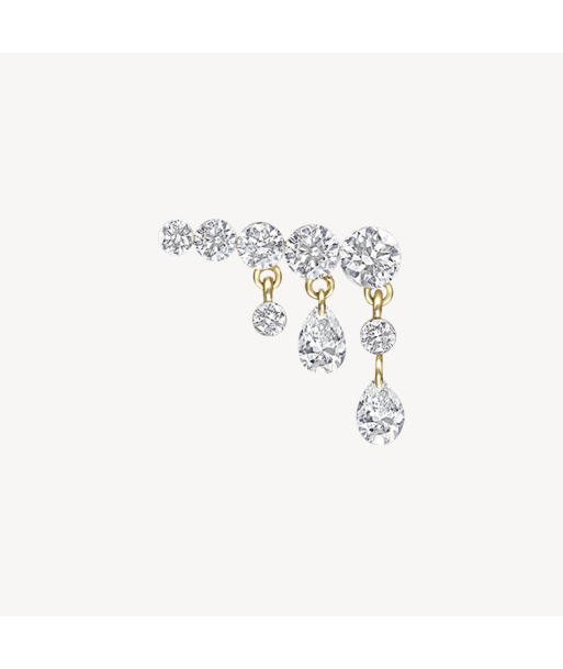 Boucle d'oreille Stud Invisible Set Diamond Crescendo Bar Or Jaune 50-70% off 